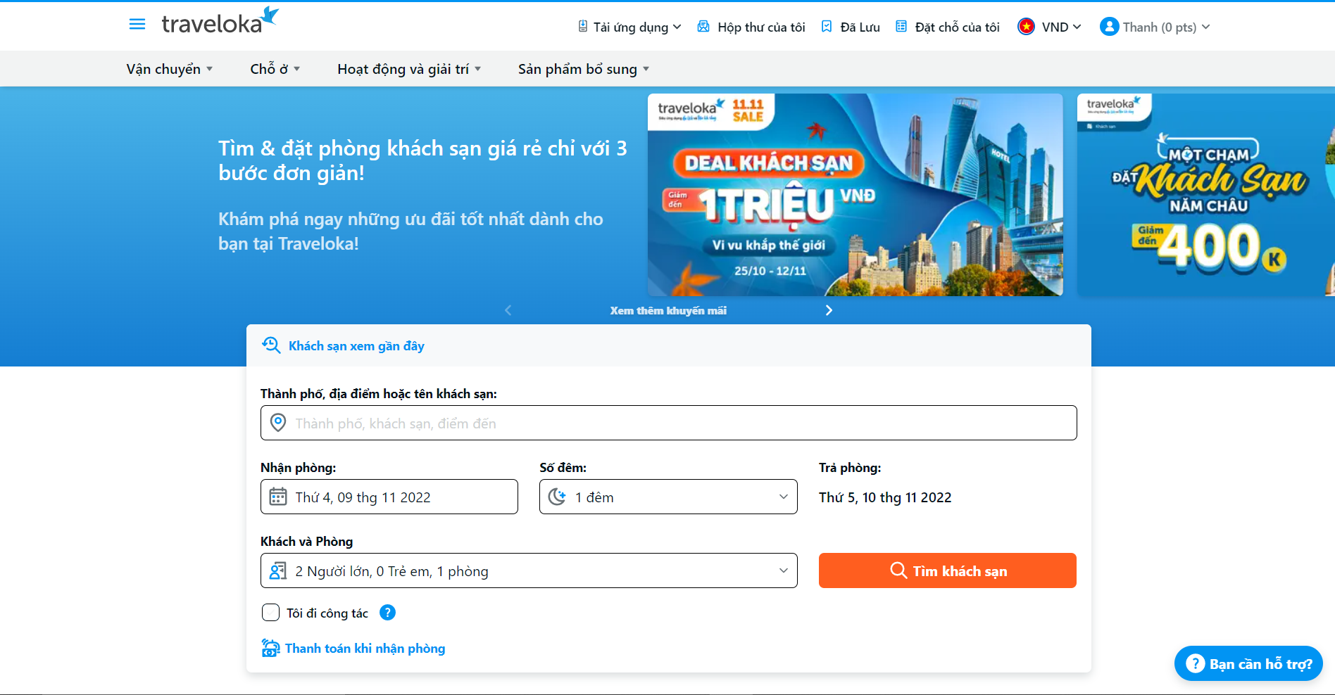 Traveloka - trang web đáng tin cậy để đặt khách sạn Nha Trang